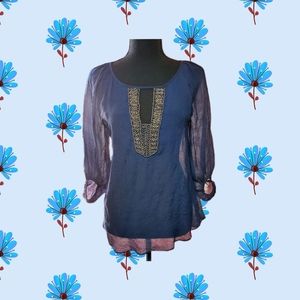 Moonlight Sheer Top with Bead Embellishments
